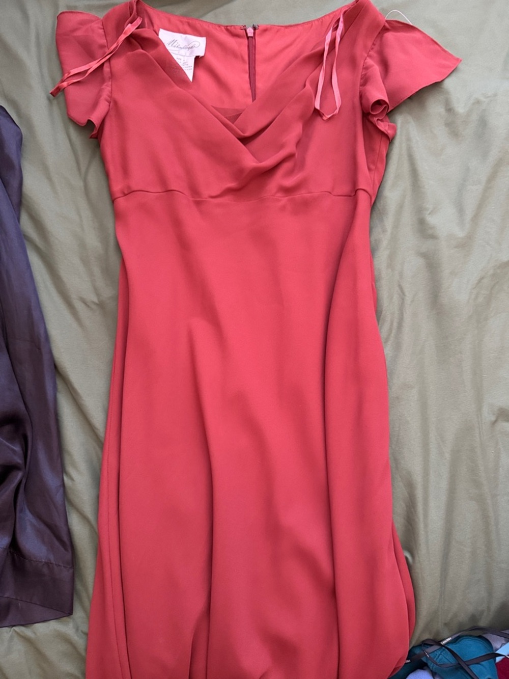 Michaelangelo Coral-Pink Cowl Neck Maxi Dress